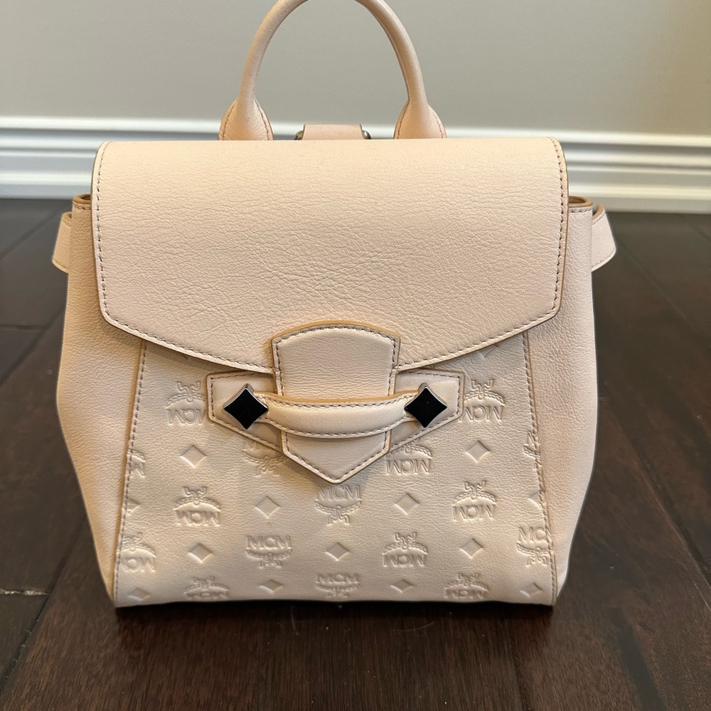MCM Blush Calfskin Backpack